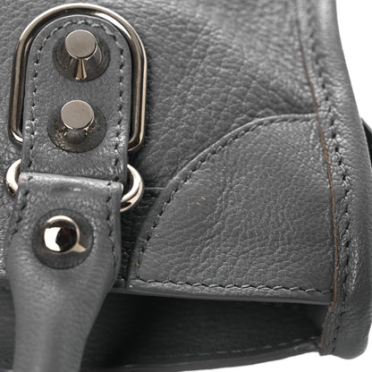 Balenciaga Chevre Silver Metallic Edge Hardware Mini City Bleu Acier 13 of 14