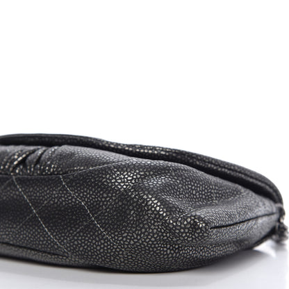 Chanel Metallic Caviar Half Moon Wallet On Chain WOC Dark Silver 7 of 11