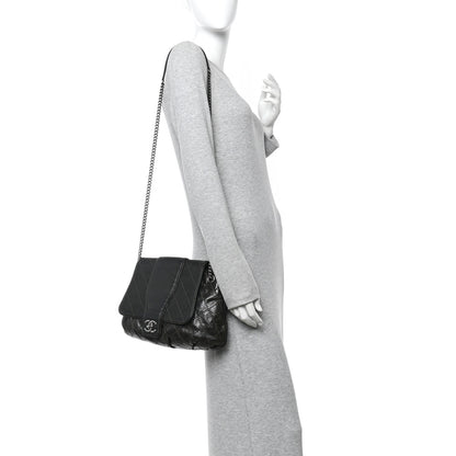 Chanel Caviar Aged Calfskin Medium Bubble Graphic Messenger Bag Grey 2 of 10