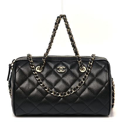 Chanel Caviar Quilted Barrel Clutch With Chain Black 1 of 10