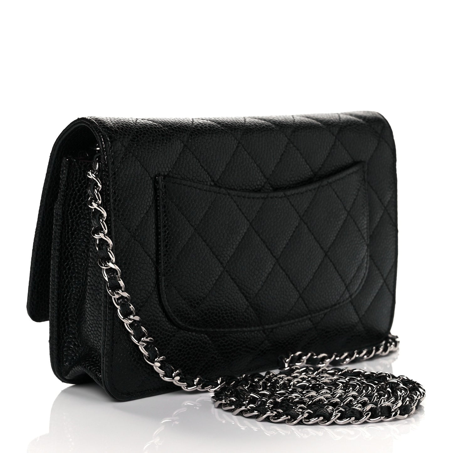 Caviar Quilted Wallet On Chain WOC Black