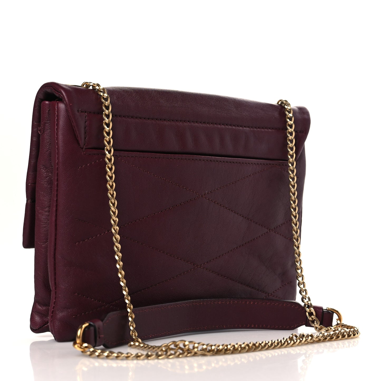 Lambskin Quilted Mini Sugar Flap Shoulder Bag Burgundy