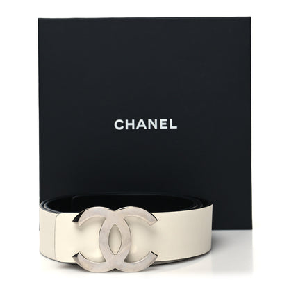 Chanel Patent Calfskin CC Reversible Belt 90/36 White Black 7 of 7
