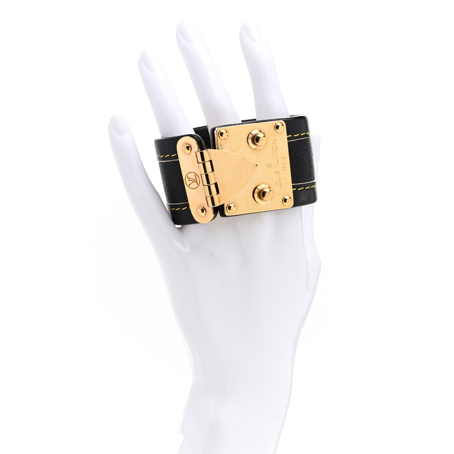 Louis Vuitton Chèvre Suhali S Lock Bracelet Black 2 of 4