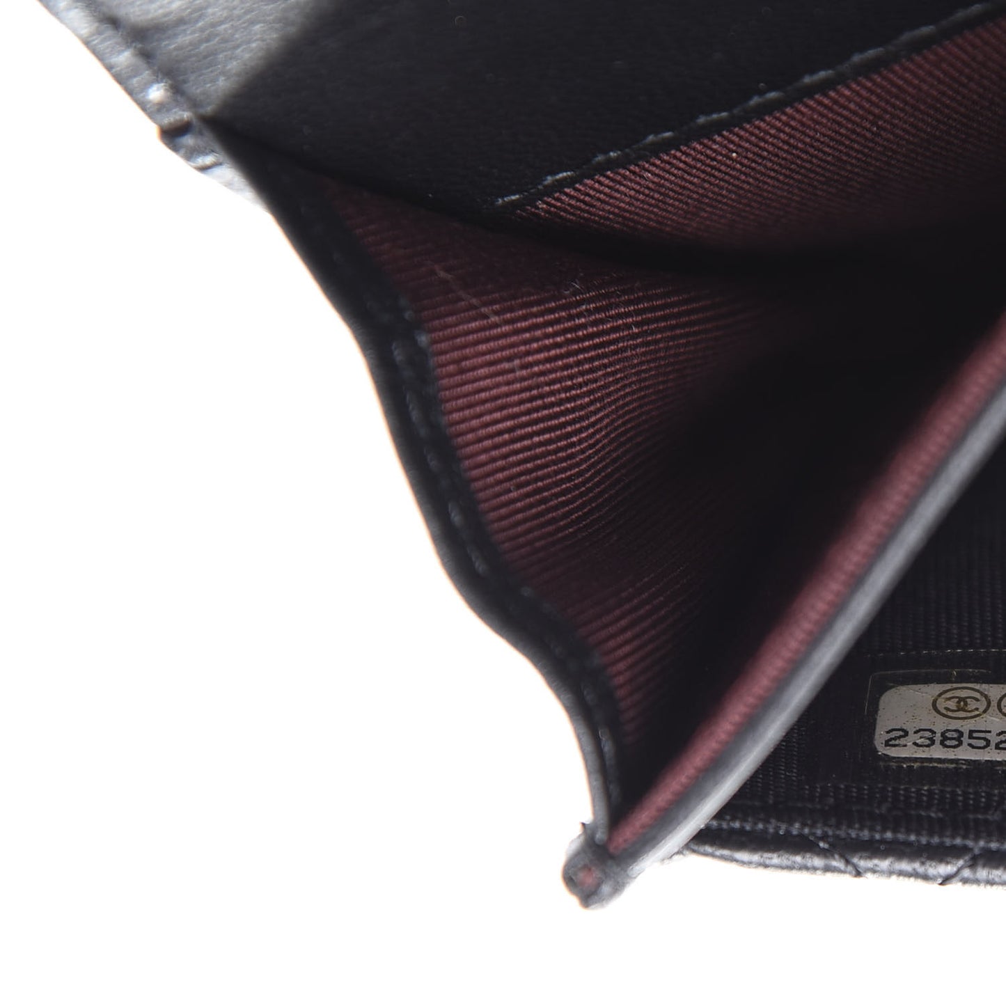 Lambskin Quilted Flap Card Holder Black