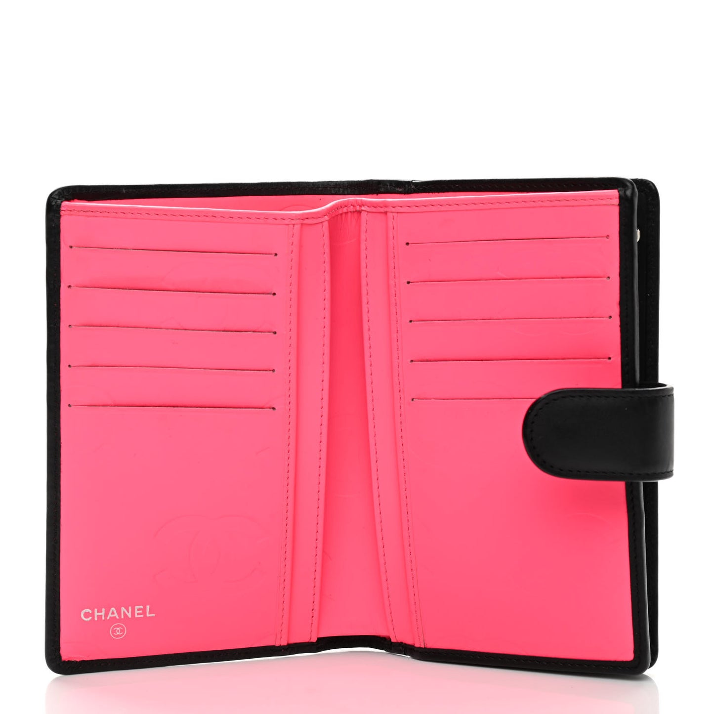 Calfskin Cambon Zipped Pocket Wallet Black