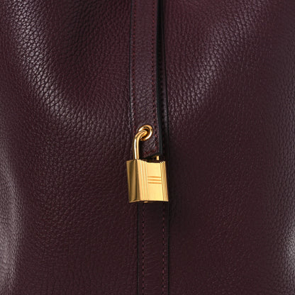 Hermes Taurillon Clemence Swift Eclat Picotin Lock 22 MM Prune Orange Poppy 8 of 10