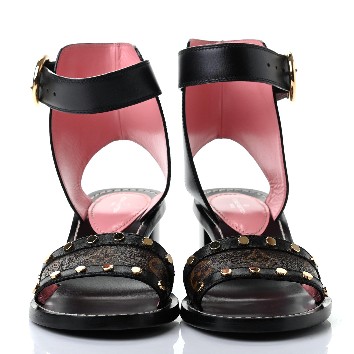 Louis Vuitton Calfskin Monogram Passenger Sandals 36 Black 2 of 10