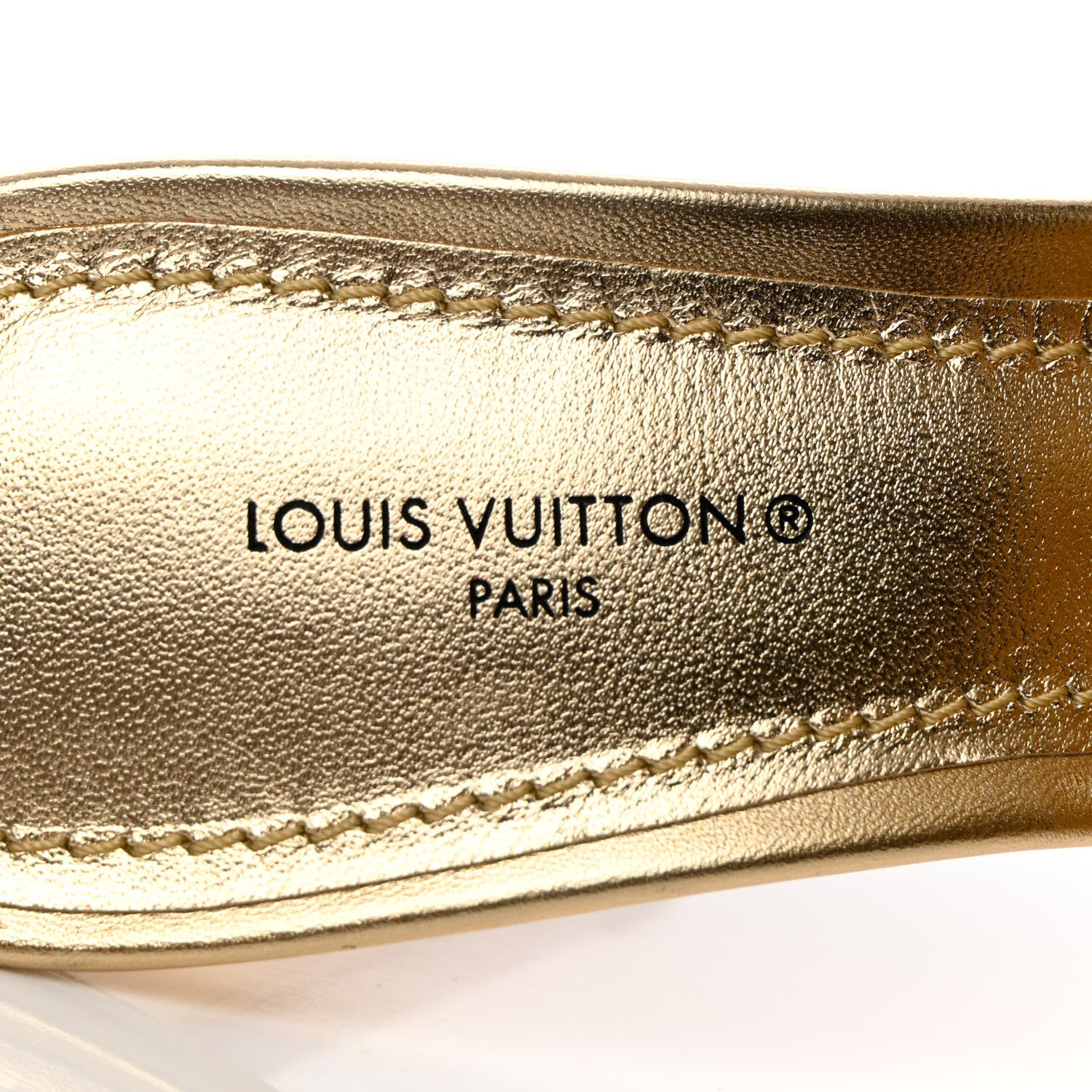 Louis Vuitton Metallic Lambskin Embossed Monogram Revival High Heel Mules 37 Gold 8 of 9