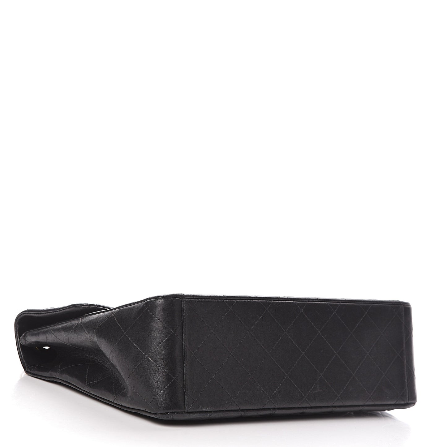 Lambskin Quilted XL Jumbo Single Flap Black