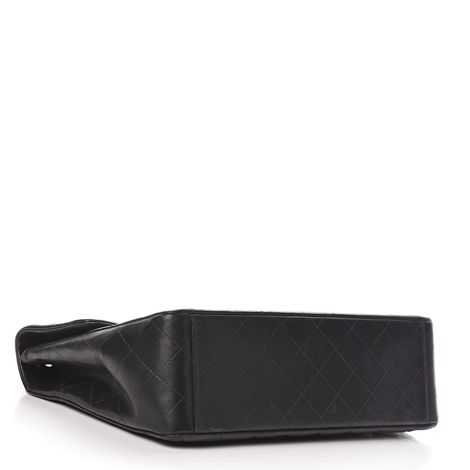 Chanel Lambskin Quilted XL Jumbo Single Flap Black 4 of 12