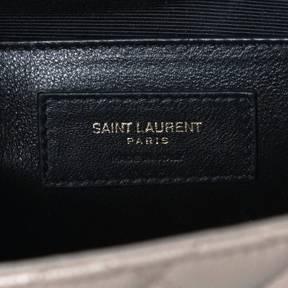 Saint Laurent Grain De Poudre Textured Mixed Matelasse Medium Triquilt Monogram Satchel Dark Beige 7 of 11