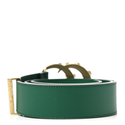 Gucci Calfskin Ceramic Glass Double G 40mm Belt 85 34 Emerald Multicolor 2 of 5