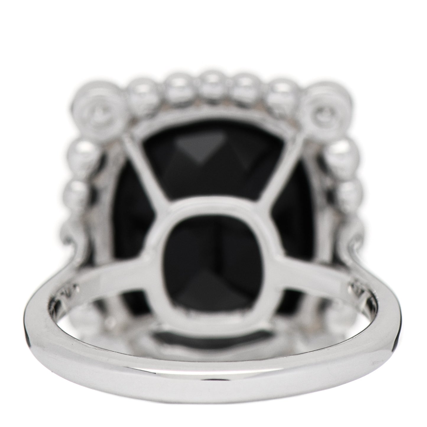 Sterling Silver Diamond Black Spinel 15mm Ziegfeld Ring 47 4