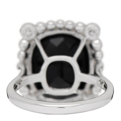 Tiffany Sterling Silver Diamond Black Spinel 15mm Ziegfeld Ring 47 4 3 of 5