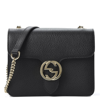 Gucci Dollar Calfskin Small Interlocking G Shoulder Bag Black 1 of 9
