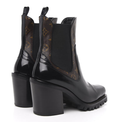 Louis Vuitton Patent Monogram Limitless Ankle Boots 41 Black 4 of 8