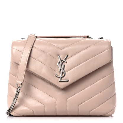 Saint Laurent Calfskin Y Quilted Monogram Small Loulou Chain Satchel Rose Antic 1 of 12