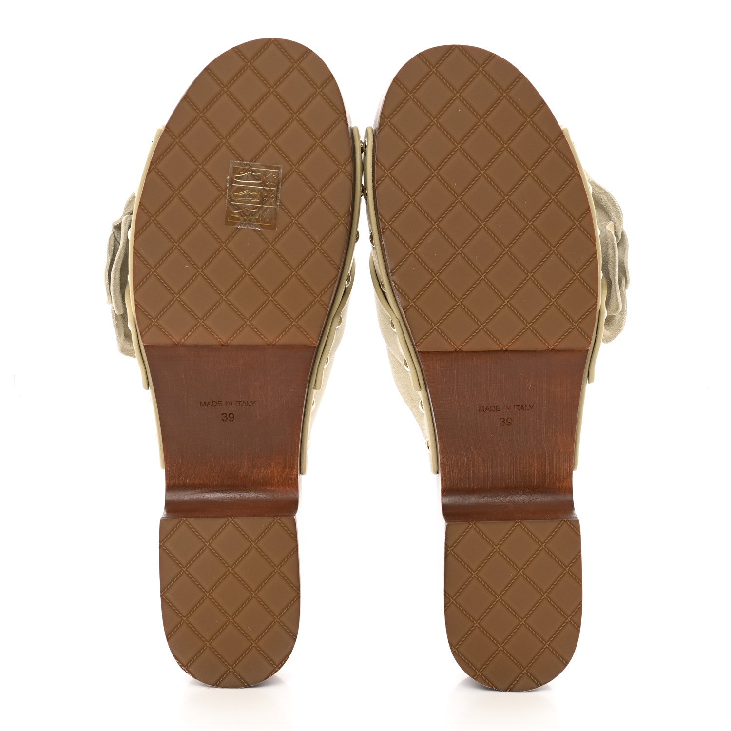Chanel Calfskin Camellia Clogs 39 Light Beige 5 of 9