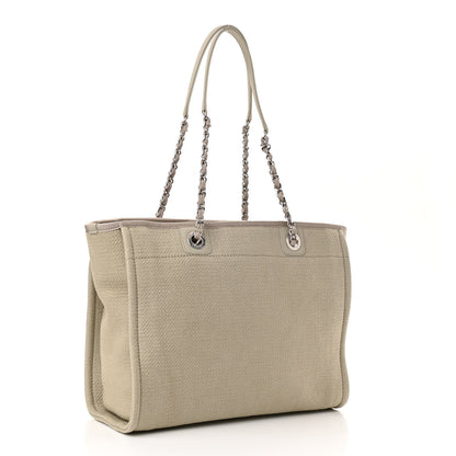 Chanel Mixed Fibers Small Deauville Tote Beige 3 of 12