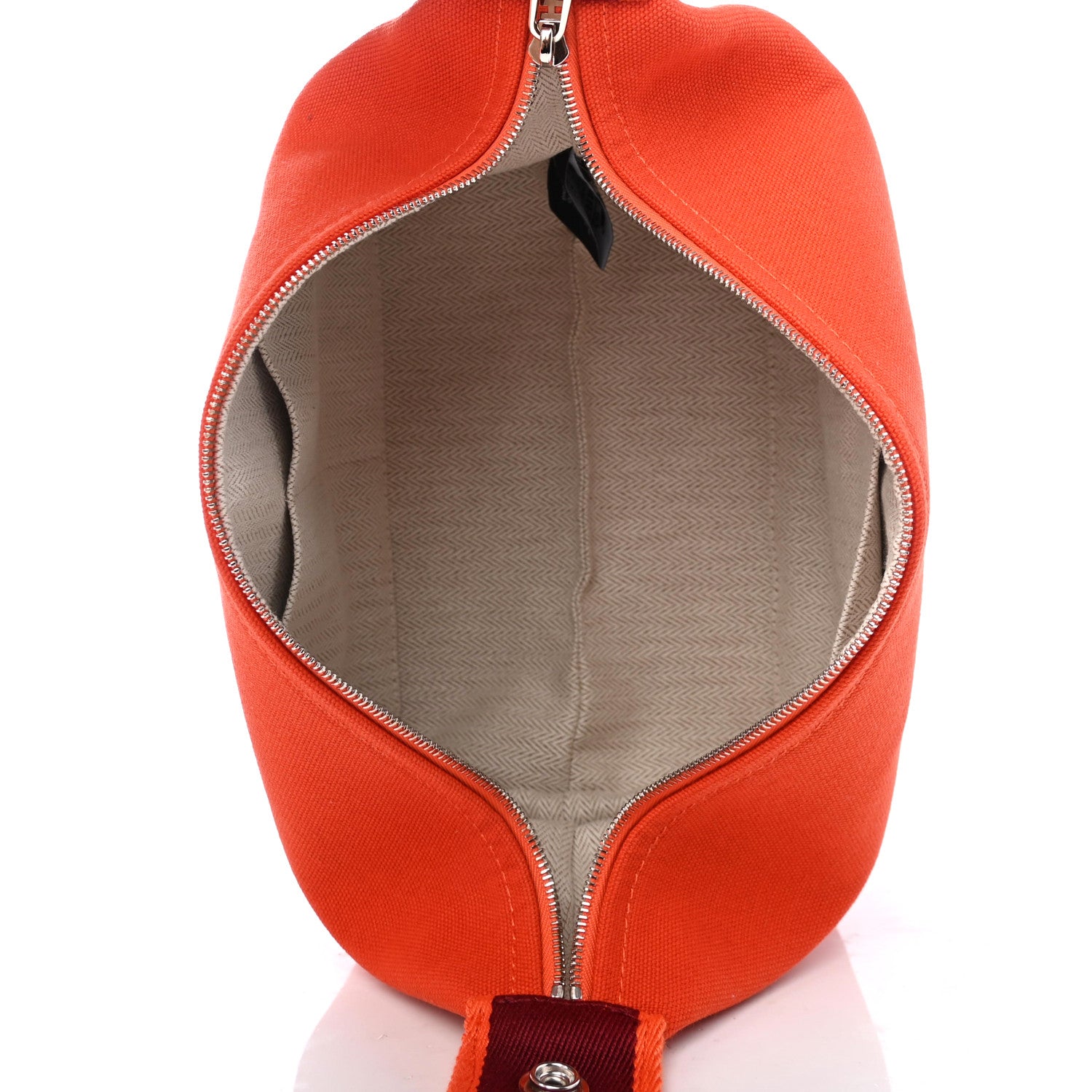 Hermes Canvas Small Bride-A-Brac Pouch Orange Burgundy 4 of 4