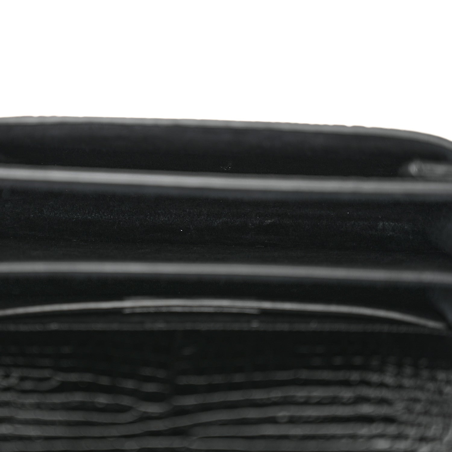 Saint Laurent Calfskin Crocodile Embossed Medium Monochrome Monogram Sunset Black 5 of 14