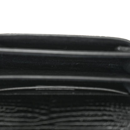 Saint Laurent Calfskin Crocodile Embossed Medium Monochrome Monogram Sunset Black 5 of 14