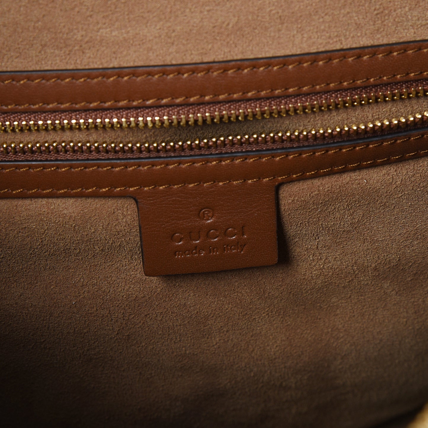 GG Supreme Monogram Large Linea A Hobo Light Brown