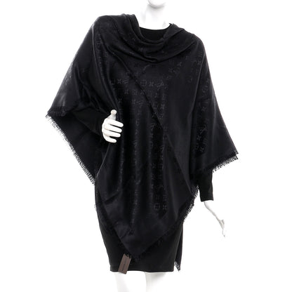 Louis Vuitton Silk Wool Monogram Shawl Black 2 of 4