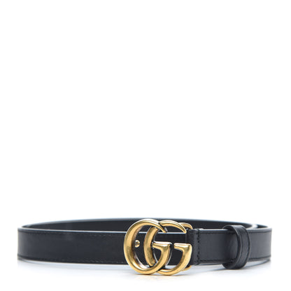 Gucci Calfskin Double G 20mm Belt 70 28 Black 1 of 5