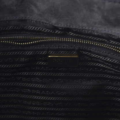 Prada Scamosciato Logo Tote Grafite 8 of 9