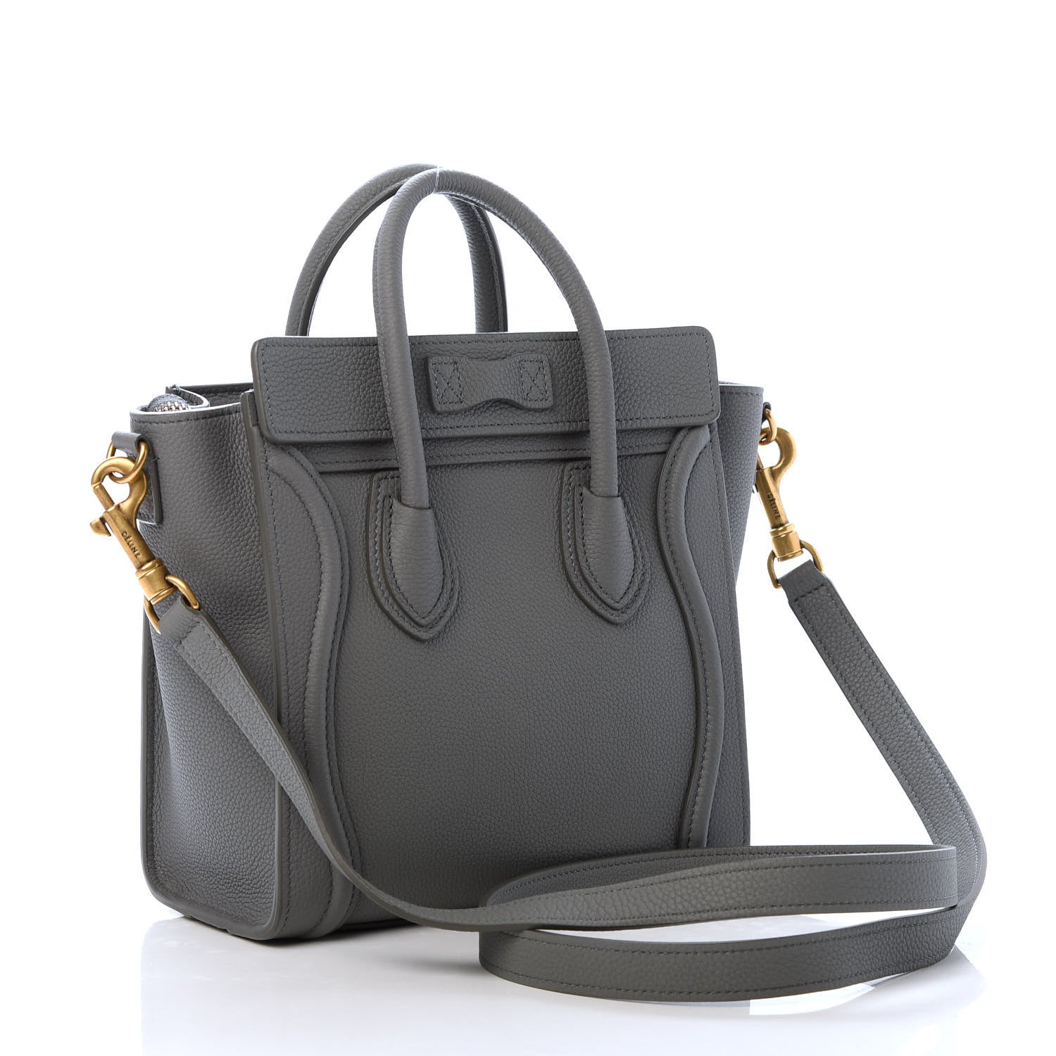 Celine Baby Drummed Calfskin Nano Luggage Kohl 3 of 10