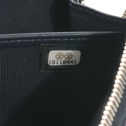 Chanel Caviar Quilted Zip Around Wallet Navy 8 of 8