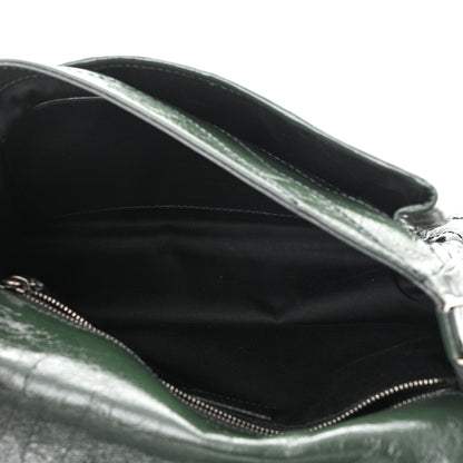 Saint Laurent Crinkled Lambskin Matelasse Monogram Medium Niki Chain Satchel Green 5 of 10