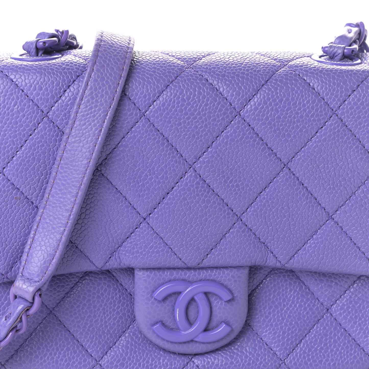 Caviar Quilted Incognito Mini Square Flap Purple