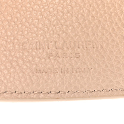 Saint Laurent Grained Calfskin Paris Petite Compact Wallet Beige 5 of 8