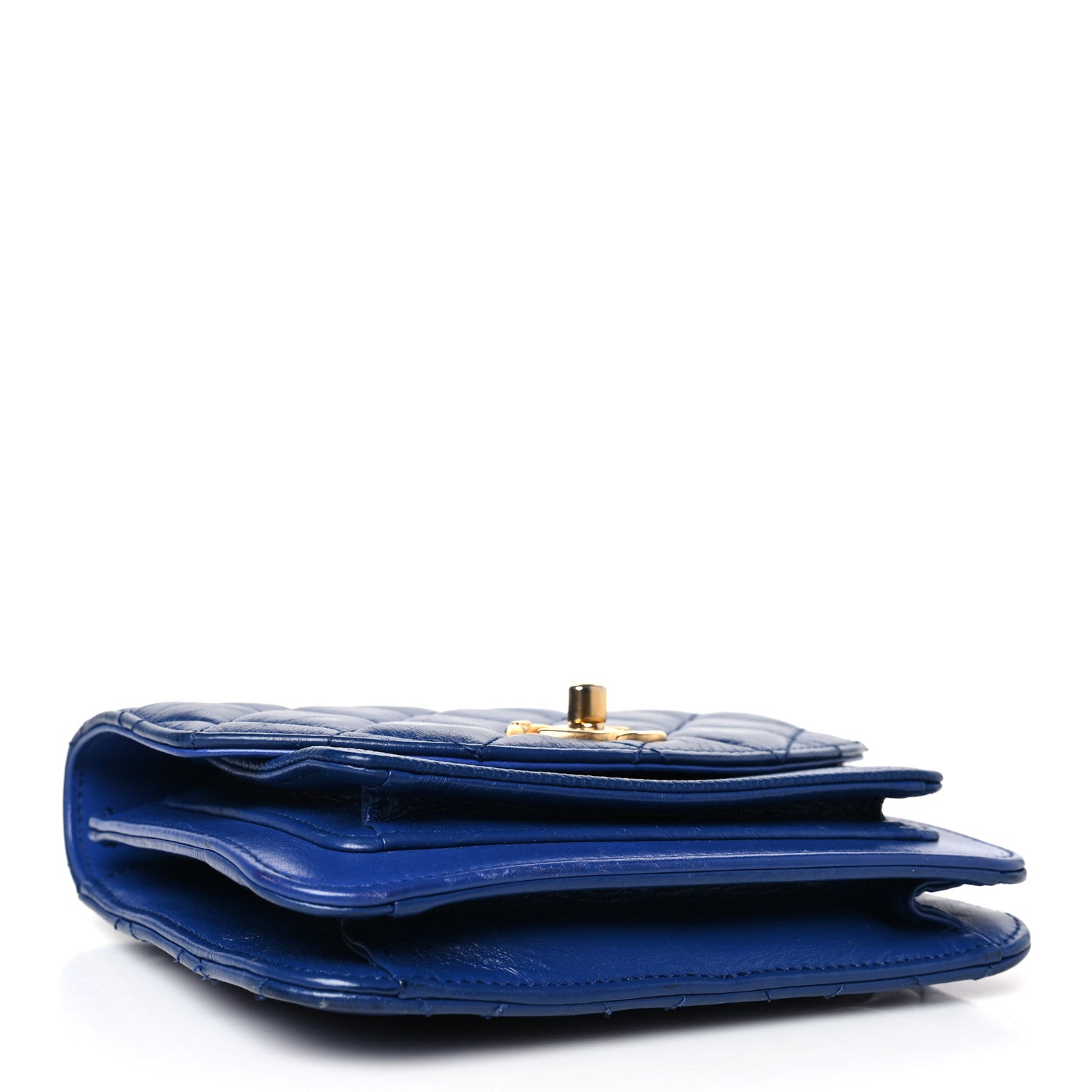 Chanel Calfskin Caviar Quilted Mini Chain Handle Flap Blue 4 of 11