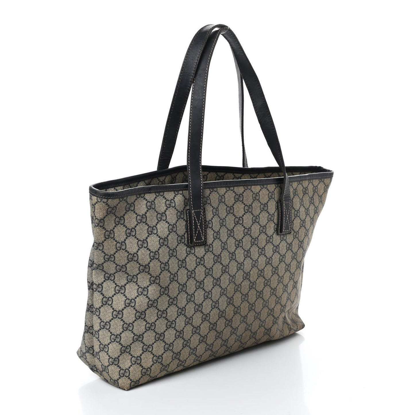 GG Supreme Monogram Medium Zippered Shopping Tote Navy