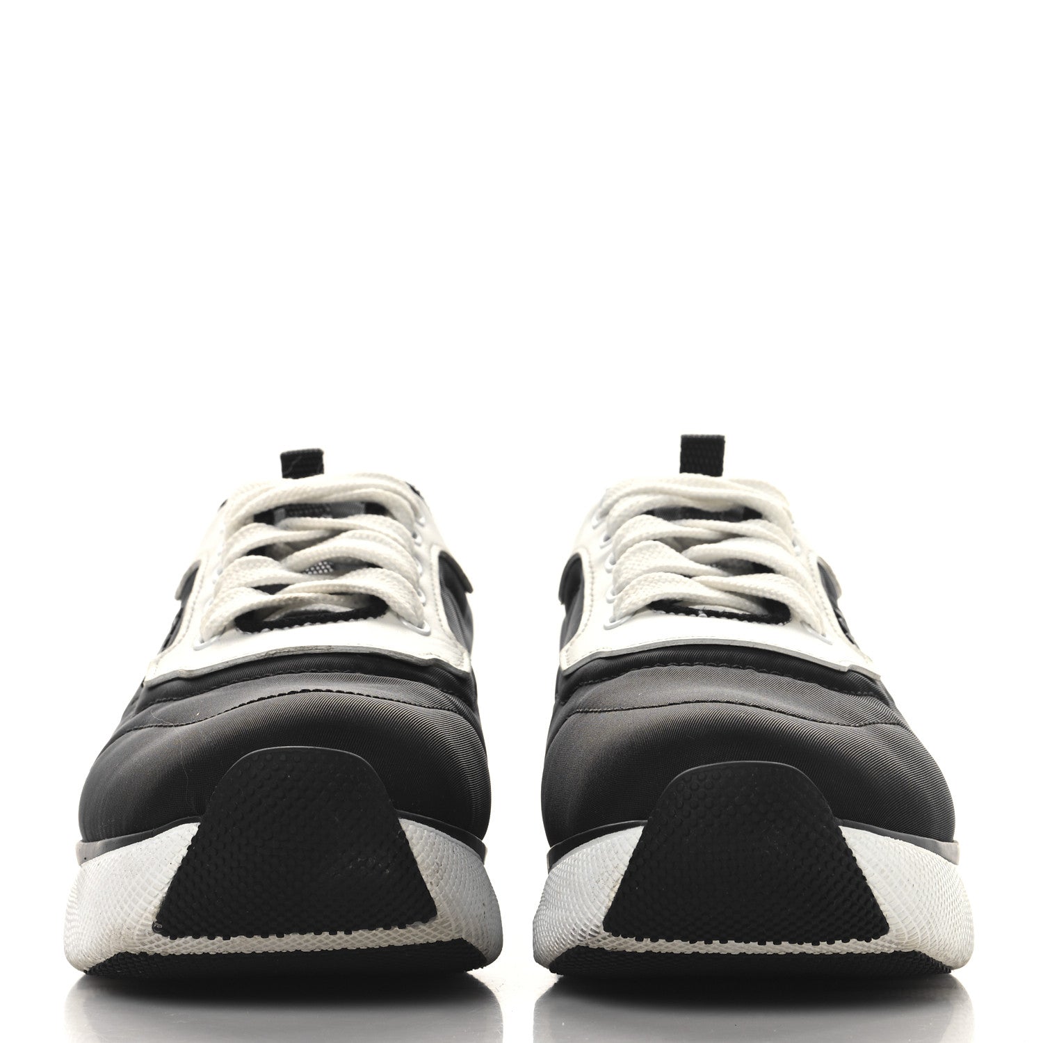 Prada Nylon Trainer Logo Sneakers 36 Black White 3 of 10