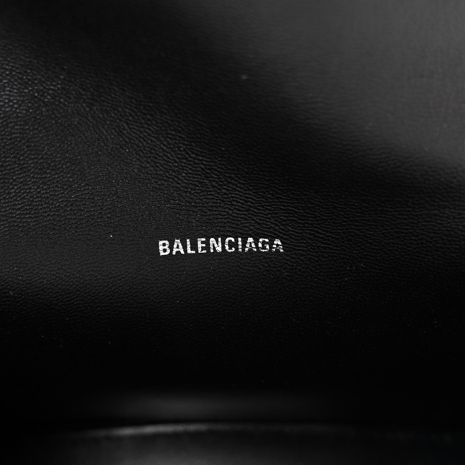 Balenciaga Shiny Calfskin Monochrome Crocodile Embossed Hourglass Top Handle Bag XS Black 6 of 10
