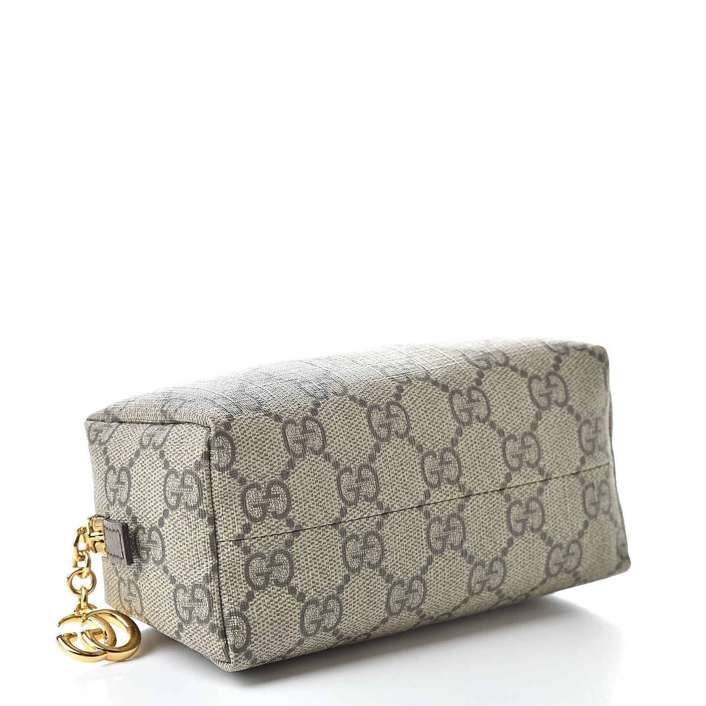 Soft GG Supreme Monogram Calfskin Small Ophidia Cosmetic Case Beige Ebony New Acero