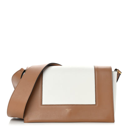 Celine Shiny Smooth Calfskin Medium Frame Shoulder Bag Tan Optic White 1 of 11