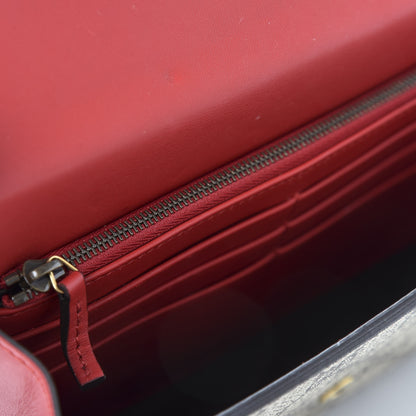 Gucci GG Supreme Monogram Mini Peony Pearly Clutch Red 5 of 10
