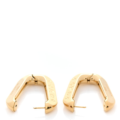 Louis Vuitton LV Edge Hoop Earrings MM Gold 4 of 5