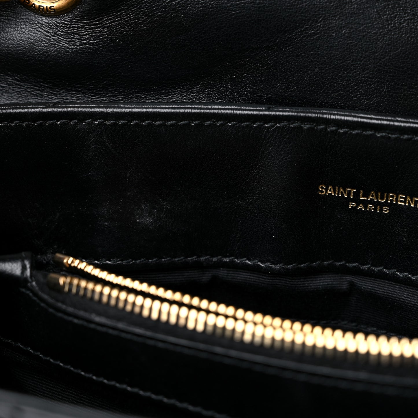 Calfskin Y Quilted Monogram Medium Loulou Chain Satchel Black