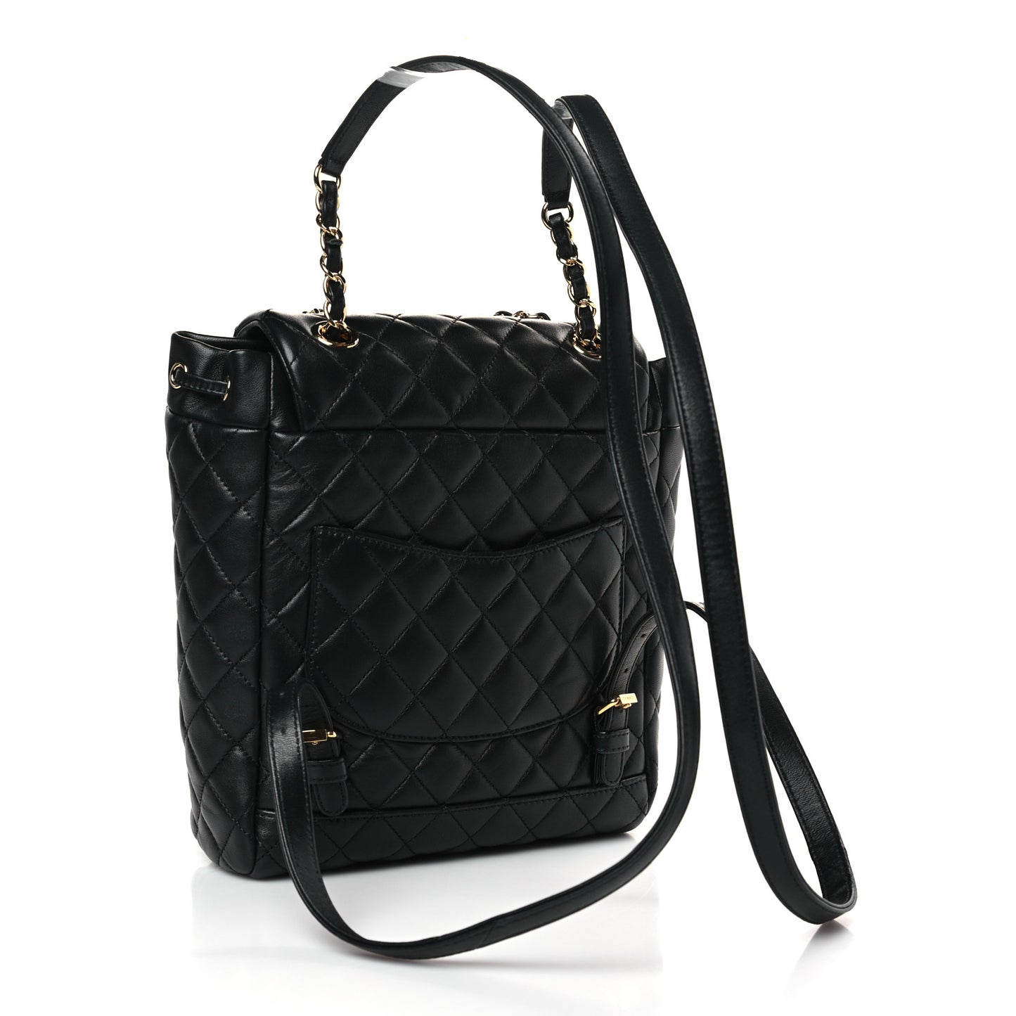 Lambskin Quilted Small Urban Spirit Backpack Black