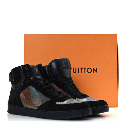 Louis Vuitton Suede Monogram Mens Rivoli High Top Sneakers 10 Black Multicolor 13 of 13