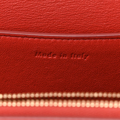 Celine Shiny Smooth Calfskin Medium Frame Shoulder Bag Red Tan 7 of 13