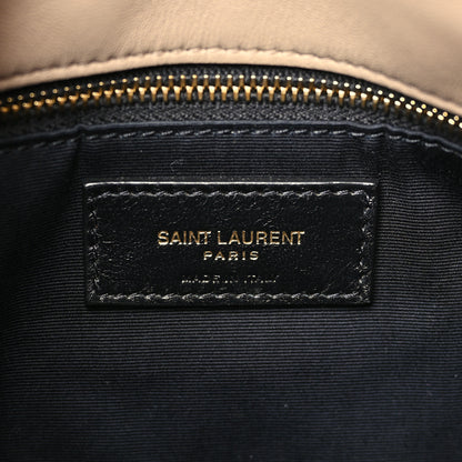 Saint Laurent Lambskin Quilted Small Loulou Puffer Monogram Chain Satchel Dark Beige 6 of 10