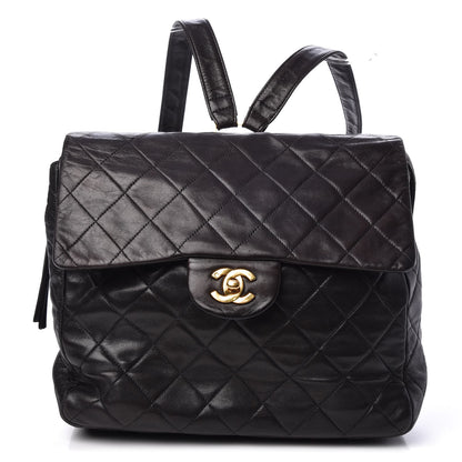 Chanel Lambskin Quilted Backpack Black 1 of 9